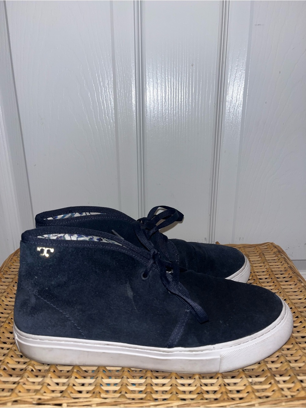 TORY BURCH Iggy suede sneakers in Navy